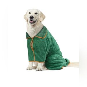 Dog Drying Microfiber Coat, Super Soft Pet Towel, Adjustable Robe Medium NEW